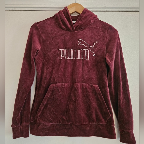 Puma Tops - Puma Women's Hooded Burgandy Hooded Sweatshirt Size XS
